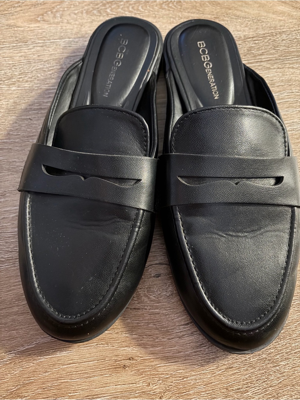 BCBGeneration Women's Black Slip-On Penny Mules